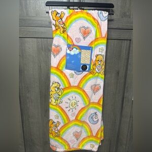 New Care Bears 50"x70" Care Bear Hearts Moon Sun & Rainbows Pink Throw Blanket